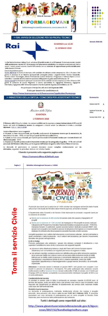 Bollettino Informagiovani 3-2018