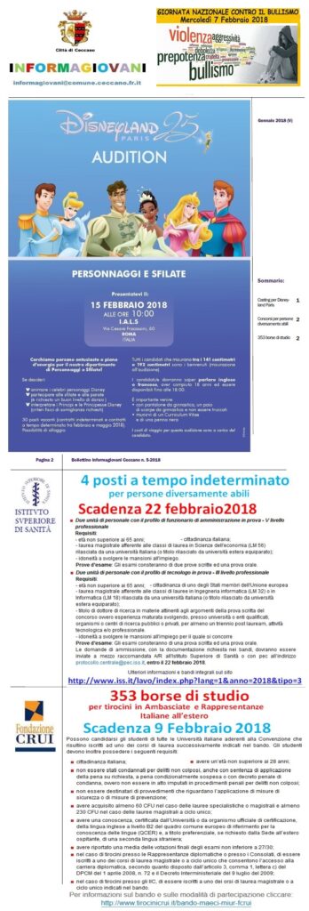 Bollettino Informagiovani 5-2018