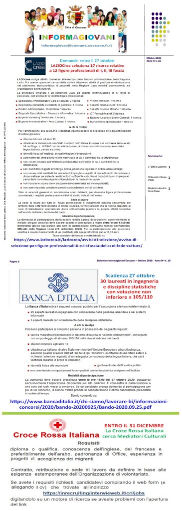 Bollettino Informagiovani Ceccano n_10_2020