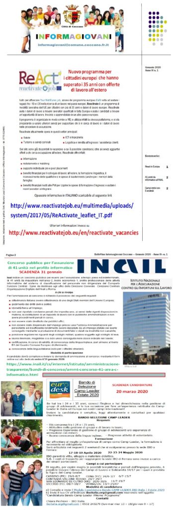 Bollettino Informagiovani Ceccano n_1_2020
