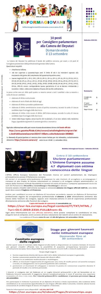 Bollettino Informagiovani Ceccano n_9_2019