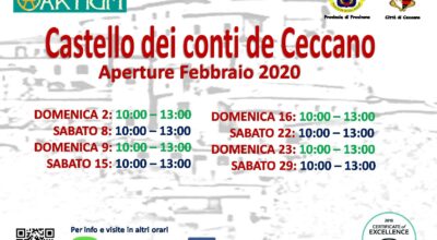 Castello dei Conti De Ceccano – Aperture Febbraio 2020