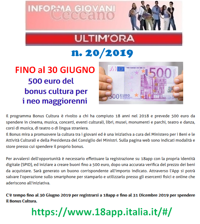 Informagiovani Ceccano Ultimora 20-2019