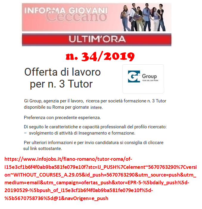 Informagiovani Ceccano Ultimora 34-2019
