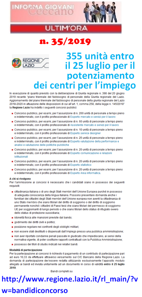 Informagiovani Ceccano Ultimora 35-2019