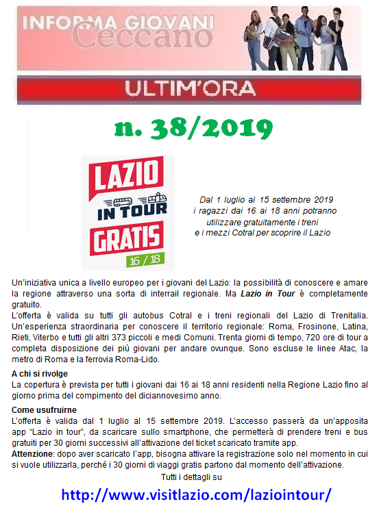 Informagiovani Ceccano Ultimora 38-2019