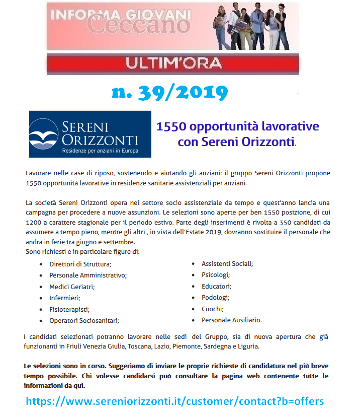 Informagiovani Ceccano Ultimora 39-2019