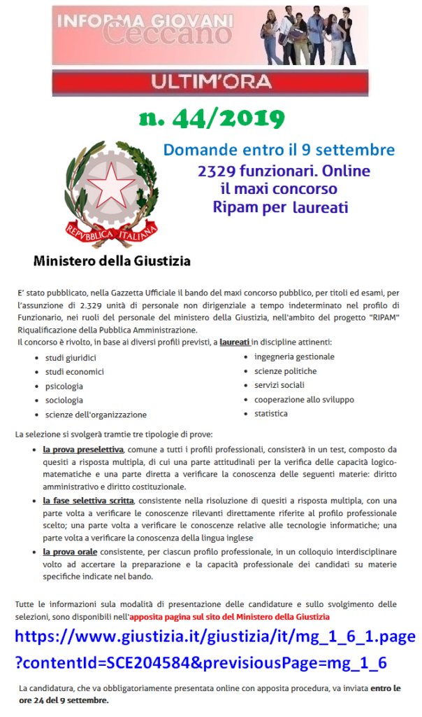 Informagiovani Ceccano Ultimora 44-2019
