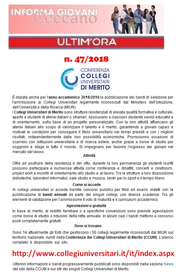 Informagiovani Ceccano Ultimora 47-2018