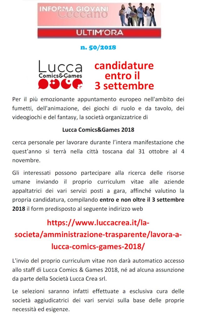 Informagiovani Ceccano Ultimora 50-2018