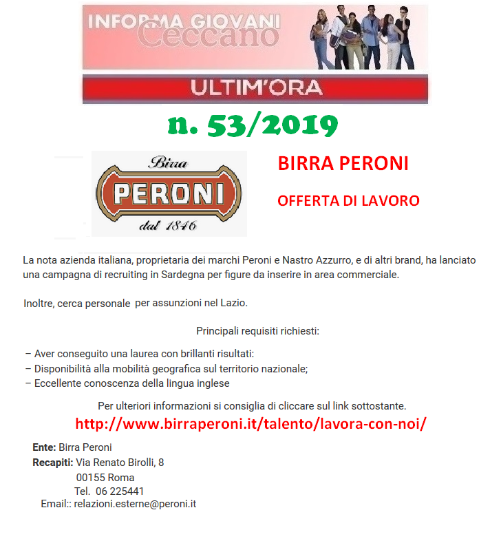 Informagiovani Ceccano Ultimora 53-2019