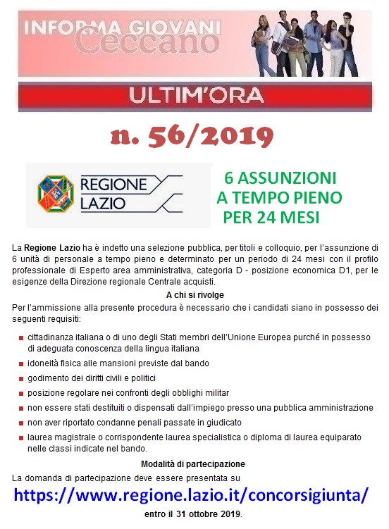 Informagiovani Ceccano Ultimora 56-2019