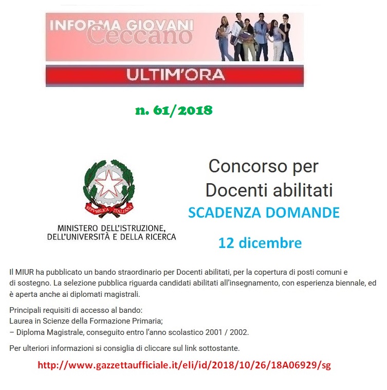 Informagiovani Ceccano Ultimora 61-2018