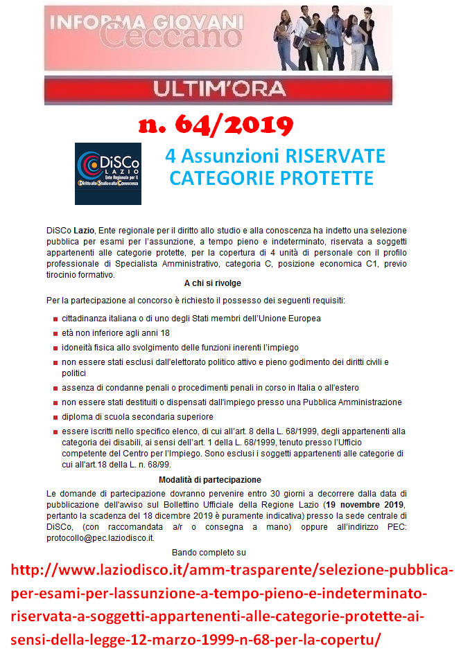 Informagiovani Ceccano Ultimora 64-2019