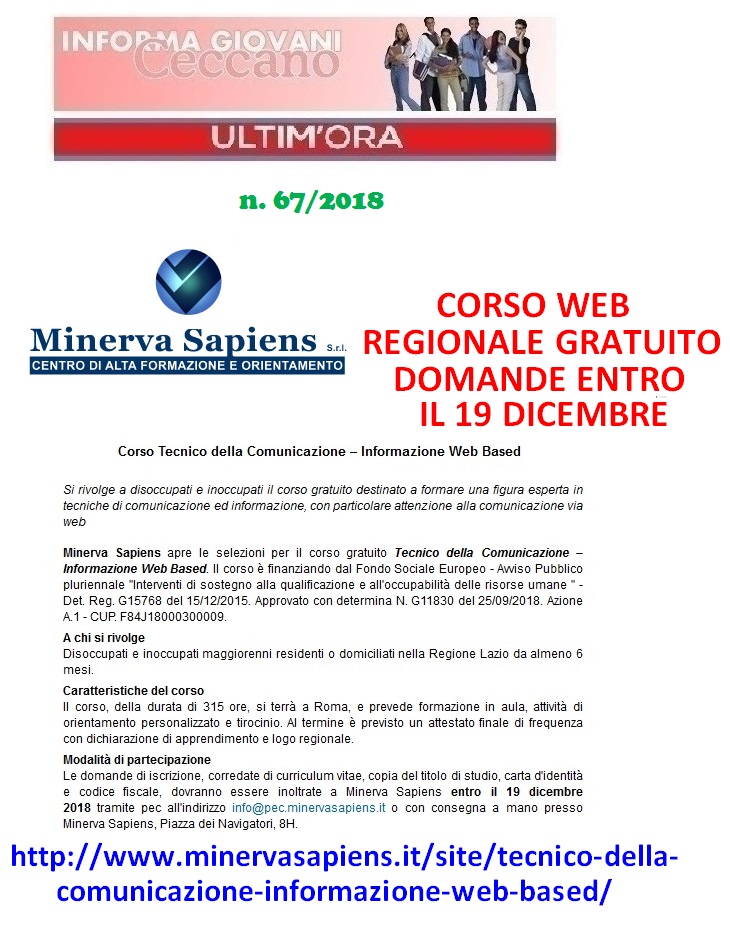 Informagiovani Ceccano Ultimora 67-2018