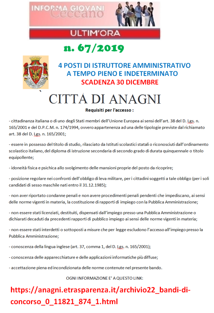 Informagiovani Ceccano Ultimora 67-2019