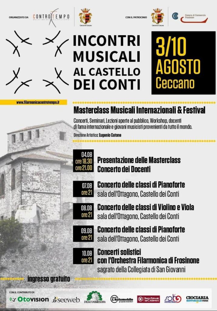 Incontri Musicali al Castello dei Conti – 3/10 agosto 2019