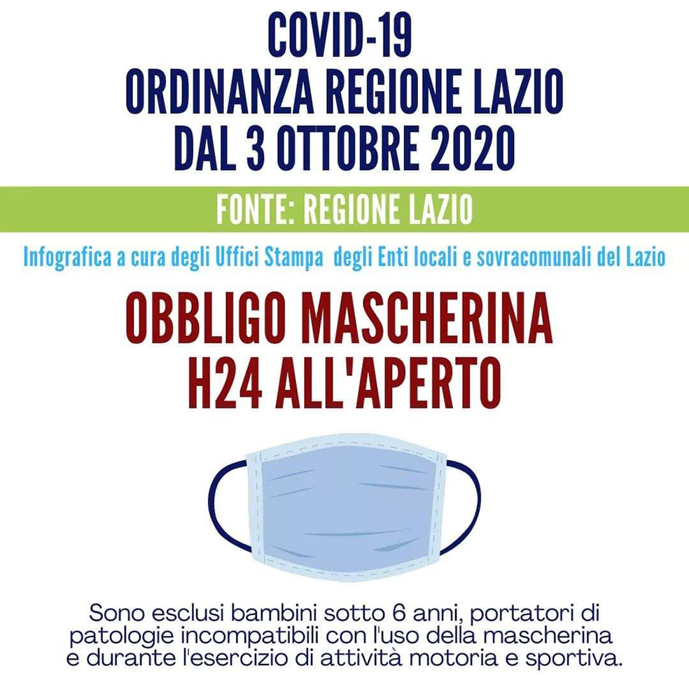 Obbligo Mascherina H24 all’aperto