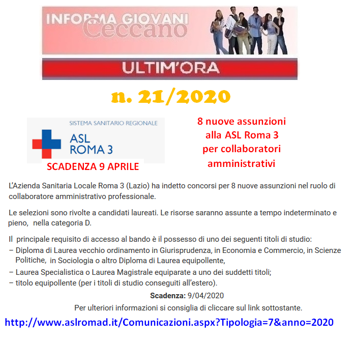 Informagiovani Ceccano Ultimora 21-2020
