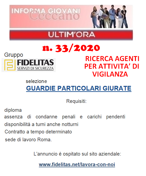 Informagiovani Ceccano Ultimora 33-2020