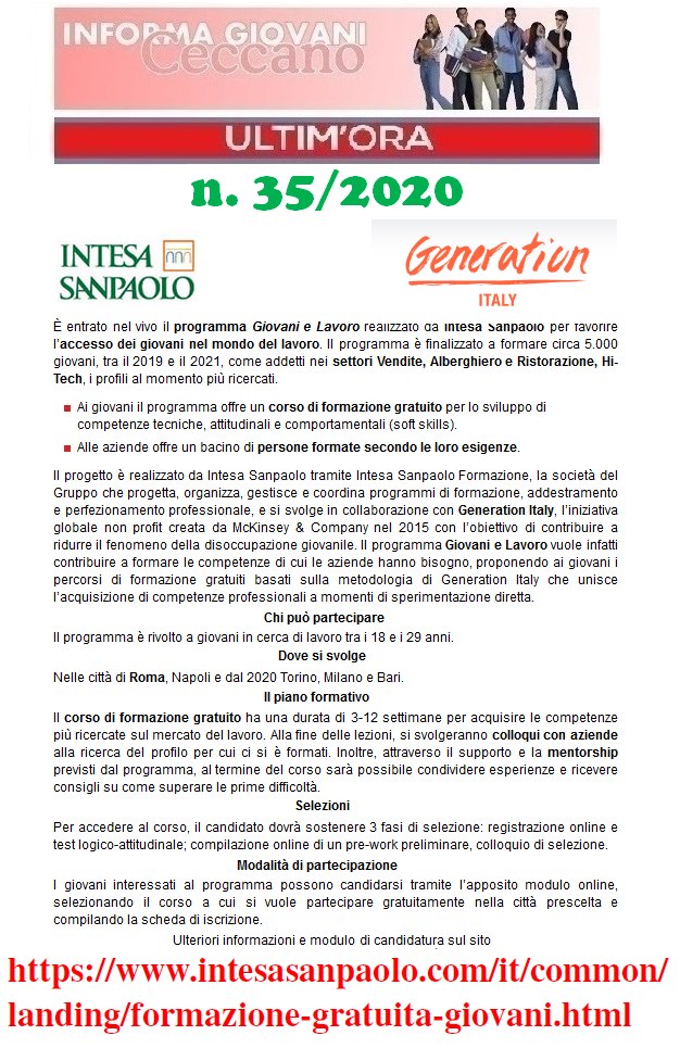 Informagiovani Ceccano Ultimora 35-2020
