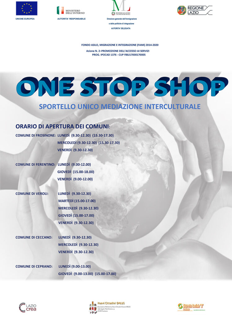 ONE STOP SHOP – Orari Sportello Unico Mediazione Interculturale