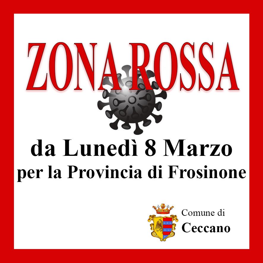 Covid-19 Zona ROSSA da Lunedì 8 Marzo 2021