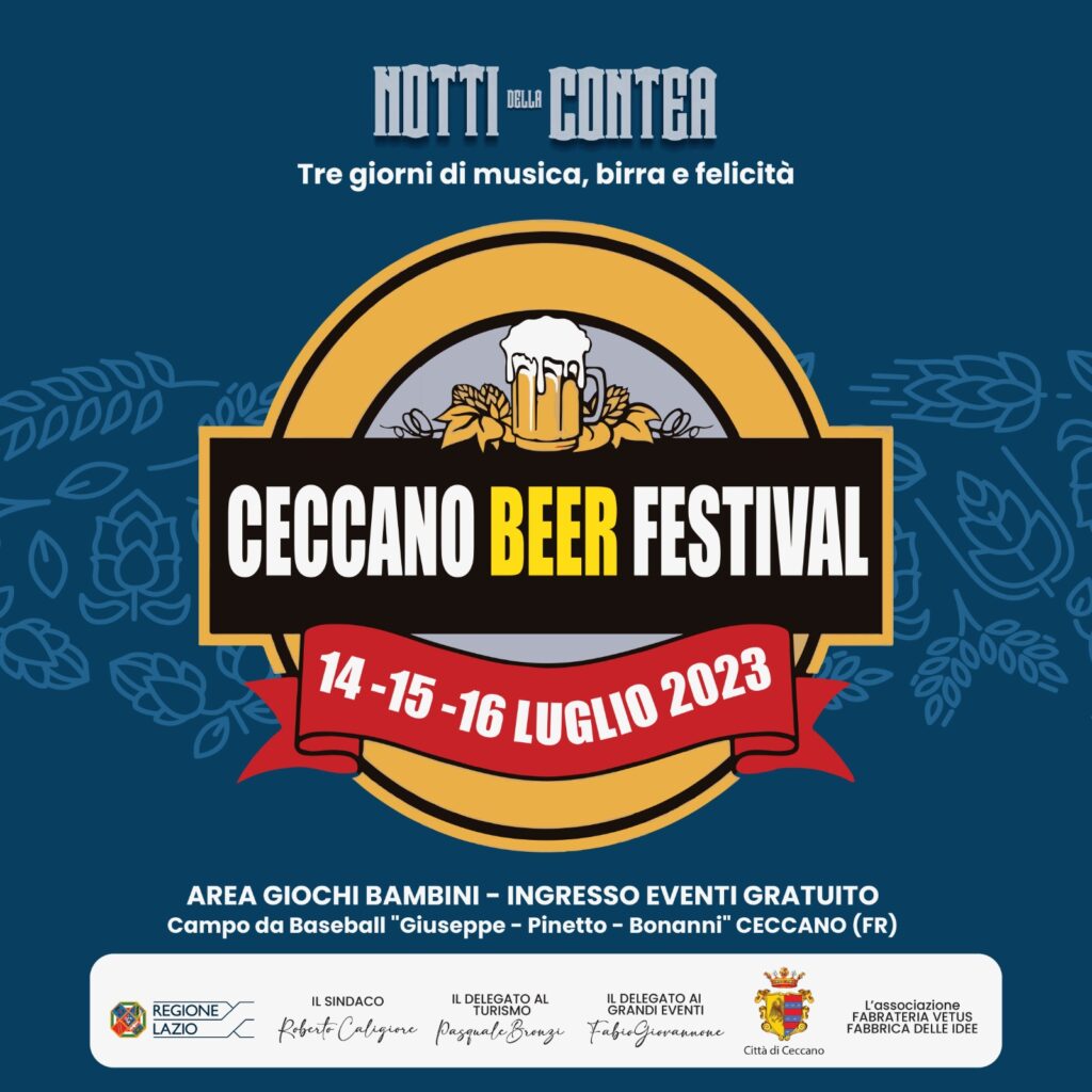 “CECCANO BEER FESTIVAL”  – 14,15 e 16 Luglio 2023