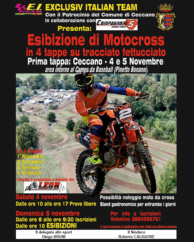 Esibizione di Motocross – 4 e 5 nov. 2023 – RINVIATA