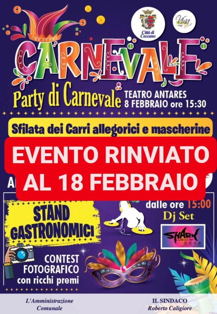 Festa di Carnevale 2024 – RINVIATA